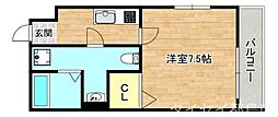 京阪本線 千林駅 徒歩3分の賃貸マンション 2階1Kの間取り