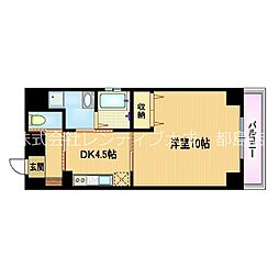 エクセレント天神橋 3階1DKの間取り