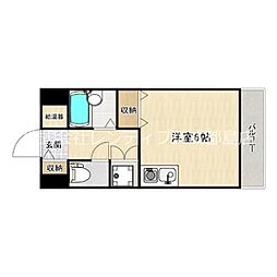 おおさか東線 城北公園通駅 徒歩5分の賃貸マンション 10階ワンルームの間取り