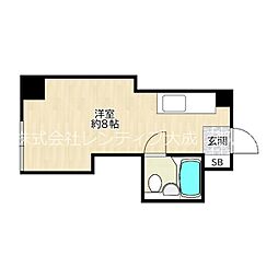 マノールビル ワンルームの間取図画像