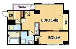 ベルアンジュ 1LDKの間取図画像