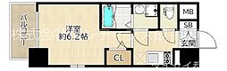 エスリード大阪京橋FLORAISON 1Kの間取図画像
