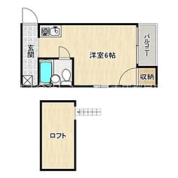 W.B.M-3 ワンルームの間取図画像