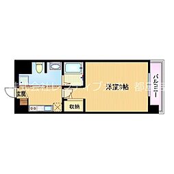 PARKHILLS都島縁 1Kの間取図画像