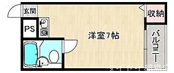 シャルム生江 ワンルームの間取図画像