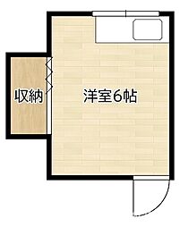 ハマダハウス ワンルームの間取図画像
