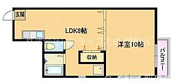 澤田マンション 1LDKの間取図画像