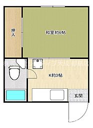 第二マンション 1DKの間取図画像