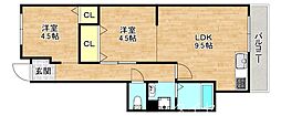 シャトーピィエルピーキトーハイツ 2LDKの間取図画像