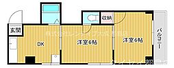 マンション第三藏 2DKの間取図画像