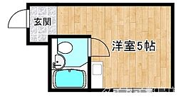 フューチャ1号館 ワンルームの間取図画像