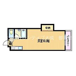 東洋プラザ桜の宮 ワンルームの間取図画像