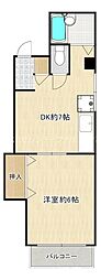 林マンション 1DKの間取図画像