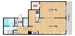 ローレルタワー梅田 1LDKの間取図画像