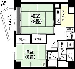 伊東マンション第3別館 2Kの間取図画像