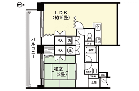 1LDK 間取り