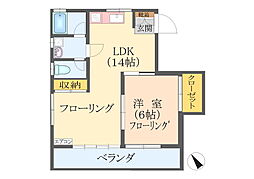 サニーコート 1LDKの間取図画像