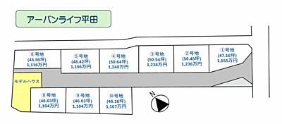 区画図：※令和7年2月完成予定◆◆１〜１０号地販売中！◆◆