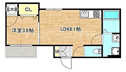 アルベロ・リーノ 1LDKの間取図画像