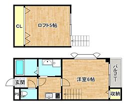 セレブ森ノ宮 1DKの間取図画像