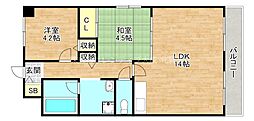 翠久マンション 2LDKの間取図画像