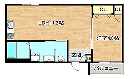 FmaisonLORE3番館 1LDKの間取図画像