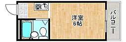 YOUハイム今里 ワンルームの間取図画像
