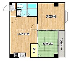 日栄ビル3号館 2LDKの間取図画像