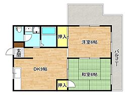 ハイツノア 2DKの間取図画像