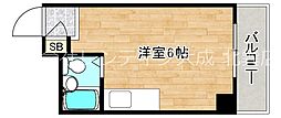 ハイツ中川 ワンルームの間取図画像