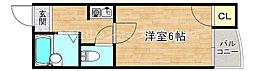 ゴッドフィールド今里 1Kの間取図画像