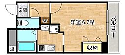 ラ・フォンテ今里 1Kの間取図画像
