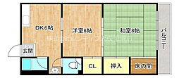 三伸マンション 2DKの間取図画像
