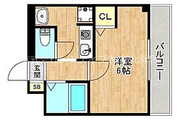 メゾンアラモード 1Kの間取図画像