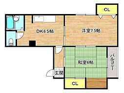 第3タナックマンション 2DKの間取図画像