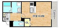 グローバルパレス小路パート4 ワンルームの間取図画像