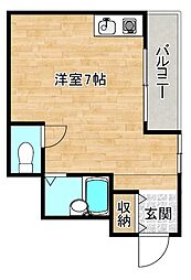 アルカサールヨシタニ ワンルームの間取図画像