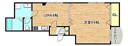 STKビル 1LDKの間取図画像