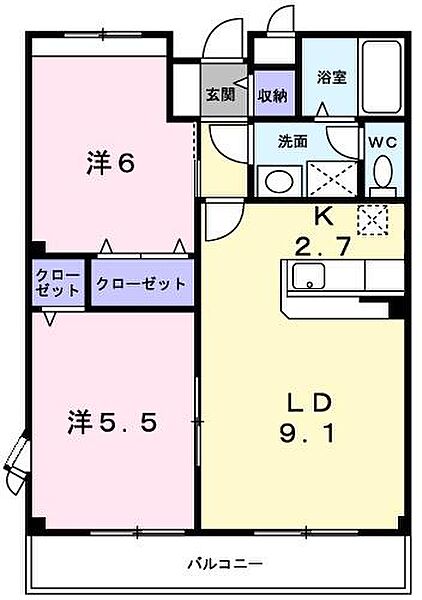 ＮＫＴこうべ 202｜兵庫県神戸市西区和井取(賃貸アパート2LDK・2階・51.26㎡)の写真 その2