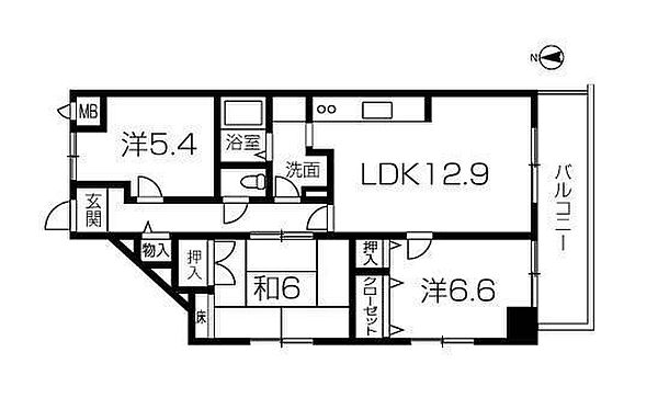 キャッスルコート東辻井 908｜兵庫県姫路市東辻井 4丁目(賃貸マンション3LDK・9階・69.84㎡)の写真 その2