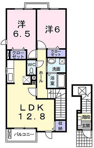 トレ　テゾーロ 201｜兵庫県神戸市西区二ツ屋 2丁目(賃貸アパート2LDK・2階・62.45㎡)の写真 その2