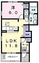 ミュートス 101 ｜ 兵庫県明石市鳥羽（賃貸アパート1LDK・1階・42.80㎡） その2