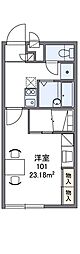 レオパレス中久2 1Kの間取図画像