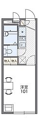 レオパレス来夢 1Kの間取図画像