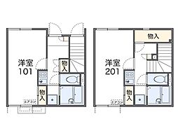 レオネクストピース・K 1Kの間取図画像