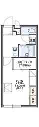 レオパレスエムヴィアージュ 1Kの間取図画像