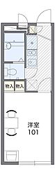 レオパレス天神 2階1Kの間取り