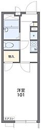 レオパレス友沢 1Kの間取図画像