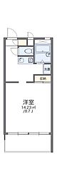 レオパレスPealSquare 1Kの間取図画像