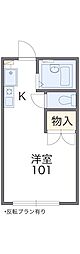 レオパレスWestRiver 1Kの間取図画像